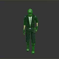 3D Human Character With White Helmet Black Jacket Blue Pants And Tool Belt