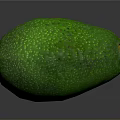 Fresh Ripe Green Avocado with Speckled Surface and Yellow Stem