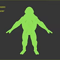 3D Ninja Turtle Character Model With Green Skin Blue Headband And Orange Shell