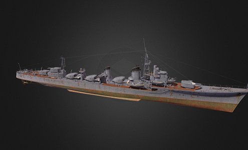 modern warship destroyer weapon ship cruiser ship 3d model