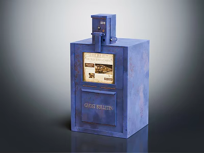 Blue Coin Operated Machine With Display Screen And Casterling Branding 3d model