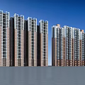 Modern High Rise Residential Buildings Featuring Neat Window Arrangements And Exterior Design