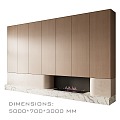 Decorative cabinet built-in fireplace 3d model