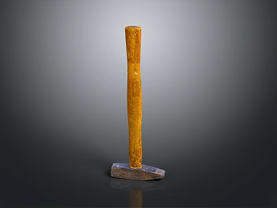 Durable Metal Head Hammer With Polished Wooden Handle For DIY Projects And Repairs 3d model
