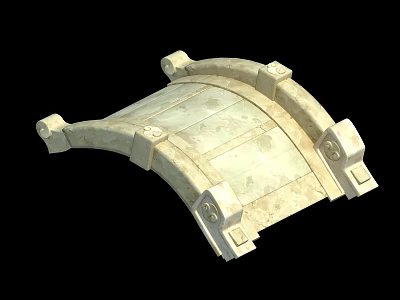 Ancient Stone Arch Bridge Component With Intricate Carved Patterns And Ornate Decorative Details 3d model