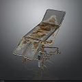 Adjustable Medical Examination Table With Metal Frame Padded Surface And Wheels