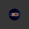 Marine Floating Crane Platform With Red Base Blue Water And Metal Structure