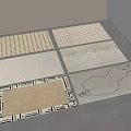 Modern Carpet Geometric Checkerboard Carpet Simple Carpet 3d model