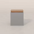 Minimalist Modern Stool With Wooden Top And Metal Triangular Frame Design 3d model