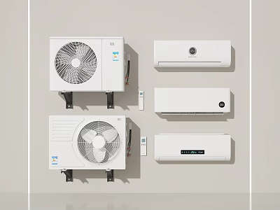 Modern Air Conditioner Fan Units Wall Mounted And Floor Standing Designs 3d model