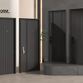 Modern Black Security Doors With Various Sleek Stylish Designs For Home 3d model