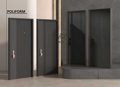 Modern security door entry door 3d model