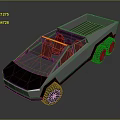 Smart Machine Futuristic Truck With Red Seats Open Bed And Modern Design