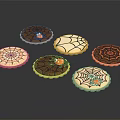 Festive Halloween Cookies With Spider Web Designs And Small Spider Decorations