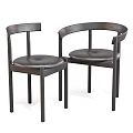 Modern Minimalist Dining Chairs With Wooden Frame And Contrasting Seat Colors