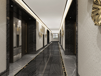 Modern Corridor Hotel Corridor 3d model