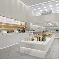 Modern Dessert Shop Bright Interior With Open Layout Glass Display Cases And Fresh Desserts