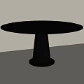 Sleek Black Round Dining Table With Unique Pedestal Base Design 3d model