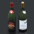 Two Bottles of Wine With Picard Bordeaux And Bellevue Labels Displayed