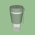 Green Brava Portable Cups With Transparent Bottom And Handle Lid For Daily Use