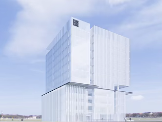 Modern Office Building with Commercial High-rise Office Building with Roof Greening Modern Headquarters Office Base Commercial Complex High-rise Office Building 3d model