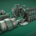 Industrial Machinery Components Featuring Pipes Tanks Control Panels And Mechanical Units