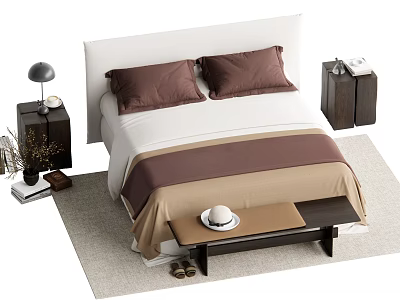 Silent Wind Double Bed 3d model