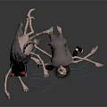 Various Artistic Designed Dolls With Horns Tall Figure Black Outfit And Dynamic Poses