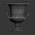 Silver Decorative Vase with Carved Patterns Dual Handles and Sturdy Base for Home Decoration