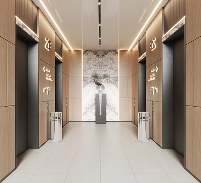 modern elevator hall elevator aisle office elevator hotel elevator lobby elevator 3d model