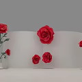 Stunning Photo Spot With Red Roses On Display Stand And White Background