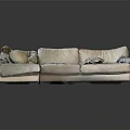 Cozy Sectional Sofa with Soft Fabric and Decorative Throw Pillows for Living Room
