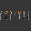 Various Handheld Security Detectors With Different Colors And Modern Designs On