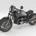 Vintage Black and Silver Motorcycle with Classic Headlight Rearview Mirror and Leather Seat