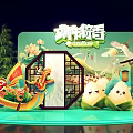 Dragon Boat Festival Display With Zongzi Dragon Boat Bamboo And Traditional Ornaments