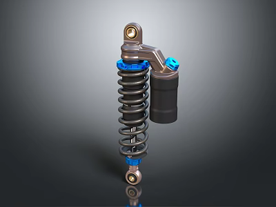 High Quality Metal Hardware Tool with Coiled Spring Blue Connectors and Black Cylinder 3d model