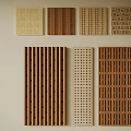 Diverse Wooden Wall Panels With Slatted Perforated And Woven Patterns For Interior Design