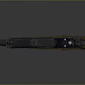 Tactical Pistol With Yellow Orange Grip And Black Barrel Textured Design