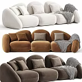 Modern Multiplayer Curved Sofa 3d model