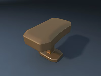 Brown Leather Public Chair With Modern Simple Design And Hexagonal Base 3d model