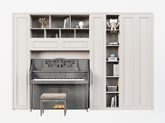 Piano Cabinet Storage Cabinet Bookcase Storage Cabinet 3d model