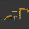 Toy Construction Excavator Play Set with Small Figure Driver in Yellow Design