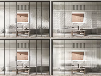 Modern sliding door glass sliding door 3d model