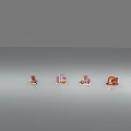 Multiple Red And White Small Boxes In Various Styles Neatly Arranged On Gray Background