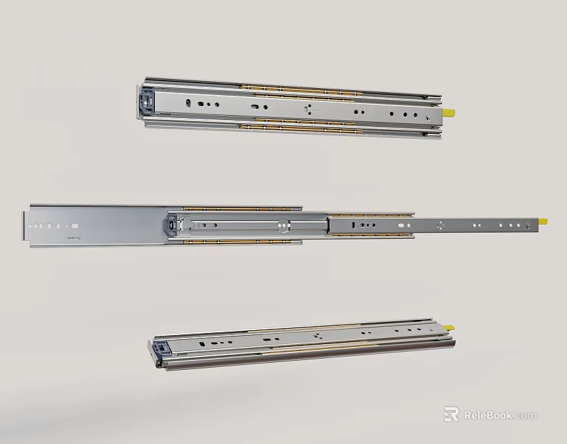 Durable Metal Drawer Slides With Different Sizes And Smooth Gliding Mechanism 3d model 