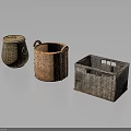 Three Different Woven Storage Baskets for Household Organizing and Decor