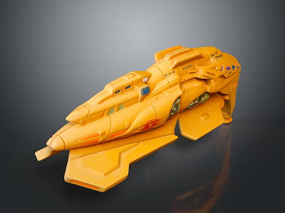 Futuristic Yellow Sci Fi Weapon Model Featuring Detailed Sleek Design And Emblems 3d model