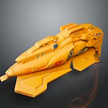 Futuristic Yellow Sci Fi Weapon Model Featuring Detailed Sleek Design And Emblems
