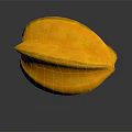 Fresh Ripe Yellow Star Fruit With Smooth Glossy Skin On Dark Reflective Surface