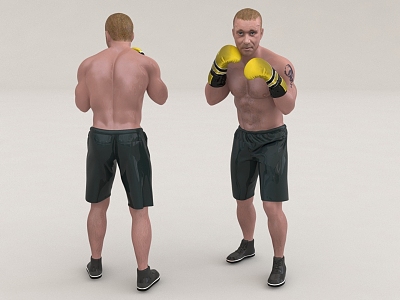 Men Boxer Characters 3d model